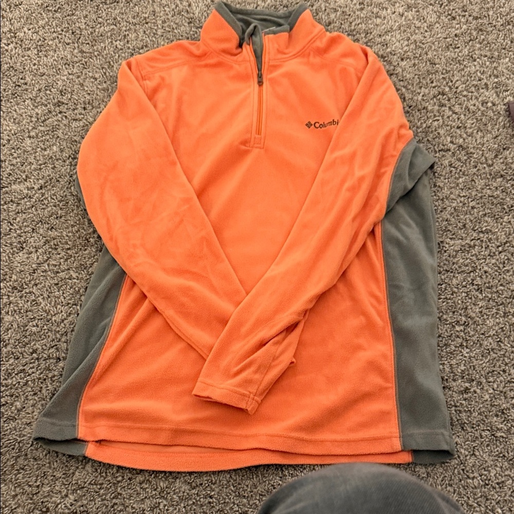 Columbia Orange and Gray Fleece Pullover
